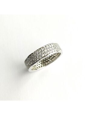 White Sapphire eternity band ring in Sterling Silver size 7 🆕